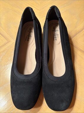 Collection B Black Suede Slip-On Ballet Flats